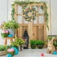 thumbnail image 2 of Easter Egg Wreath with Artificial Flowers, 18-Inch Spring Decoration for Front Door, Colorful Pastel Floral Design, 2 of 9