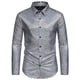 thumbnail image 1 of Blusa y camisa de manga larga con cuello vuelto para hombre, blusa informal de manga larga con botones y cuello vuelto, blusa para hombre, 1 of 8