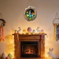thumbnail image 4 of Easter Wreath Rabbit Sign for Front Door,Wooden Spring Rabbit Egg Wall Decorations for Outdoor Outside Porch,Farmhouse Indoor Fireplace Window Hanging Wreaths,Welcome Banner Decoration, 4 of 7