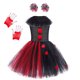 thumbnail image 1 of Disfraz de payaso Joker para niñas, disfraz de Cruella, villano de Halloween, fantasía, vestido de punto, tutú de cumpleaños para niños, 1 of 4