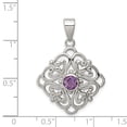 thumbnail image 2 of Sterling Silver Amethyst Pendant (33 X 23) Made In China qp297, 2 of 2