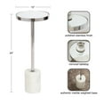 thumbnail image 2 of Kate and Laurel Hescott Modern Mirrored Drink Table, 10 x 10 x 24, White Marble and Silver, Glam Round Accent Table with Premium Marble Base and Mirror Tabletop, 2 of 6