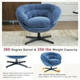 thumbnail image 6 of 360° Swivel Accent Chair, Modern Chenille Lounge Single Sofa Chair with Removable Cushion and Black Metal Base, Comfy Reading Chair for Small Spaces, Living Room, Bedroom, Office, Antique Navy Blue, 6 of 9