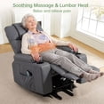 thumbnail image 5 of Electric Power Lift Recliner Chair for Elderly with Heat & Massage & USB Charge Port, 160° Adjustable PU Leather Recliner, Stand Assist, Remote Control, Cup Holders for Living Room Bedroom (Gray), 5 of 9