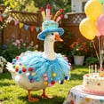 thumbnail image 6 of Viflosae Porch Goose Clothes Porch Goose Outfit 23 Inch White Goose Birthday Decoration Set Large Plush Stuffed Animal Decor for Birthday Party Table Centerpiece Room Celebration, 6 of 8