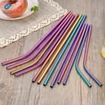 thumbnail image 3 of Deago Set of 8 Stainless Steel Straws Ultra Long 8.5 Inch Drinking Metal Straws For Tumblers Coffee Juice Cold Beverage (8 Straight|1 Brushes|Rainbow), 3 of 9