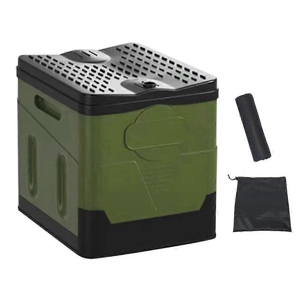 Folding Toilet Portable Outdoor Folding Toilet Strong Bearing Capacity Reusable Trash Can For Camping Hiking Trips