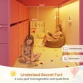 thumbnail image 3 of Low Loft Bed Twin Size with 8 Storage Drawers and LED Lights, Metal Loft Bed Frame with Bookcase Storage, Safety Guardrail and Under-Bed Play Space, Pink, 3 of 9