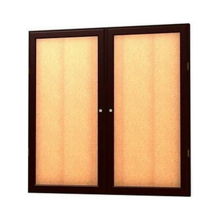 Waddell 77-4848CK-EK Messenger 48 x 48 x 2 in. Wall Case Message Center, 2 Door - Espresso