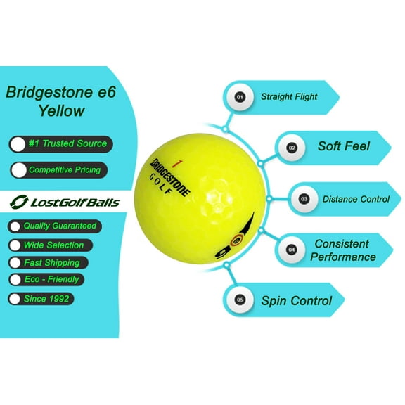 500 Bridgestone e6 Golf Balls in Near Mint Condition, AAAA Quality, Recycled Used Golf Balls, Bulk, Best Value Golf Balls, White