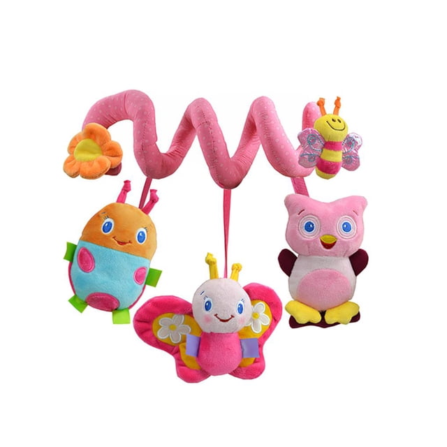 Cochecito Colgando Juguete Bebé Rosa Insecto Beep Juguete Espiral Muñeca Bebé Cama Al Ras Alrededor Sonajero Campana Animal De Dibujos Animados Juguete Para Cochecito Cuna Regalo Infantil seitruly FN003363-02