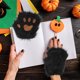 thumbnail image 3 of Un par de guantes de animales de pelo largo de piel de halloween negra, guantes de animales de pelo largo, guantes de animales guantes de invierno., 3 of 7