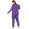 thumbnail image 3 of Dreams & Co. Women's Plus Size Long Sleeve Knit Pj Set Pajamas, 3 of 6