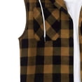 thumbnail image 4 of Mens Plaid Button-up Hoodies Loose Fit Short Sleeve Cotton Casual Tops Lightweight Flannel Shirt with Pockets, 4 of 4