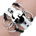 thumbnail image 4 of IKemiter Tai Chi Decor PU Bracelet Yin-Yang Tai Ji Multi-Layer Alloy Wrist Jewelry Knitting Rope Adjustable, 4 of 8