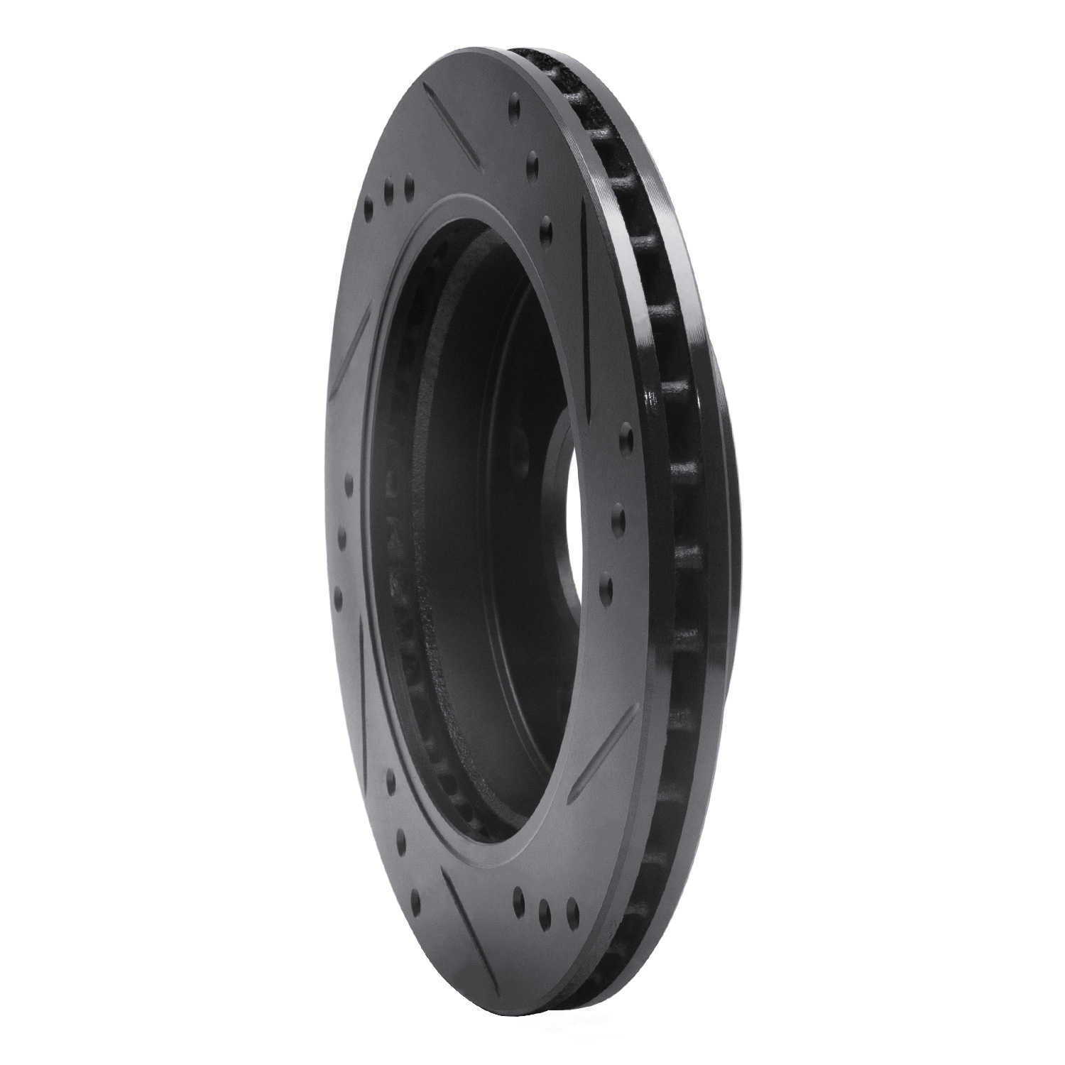 Dynamic Friction Company 633-56014L DFC Brake Rotor - Drilled And Slotted - Black