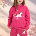 thumbnail image 2 of MUXiin Toddler Fall Outfits For Girls,Girls Winter Outfits Sets Cartoon Horse Print Hooded Sweatshirt And Joggers With Drawstring Pocket Ranch Style Long Sleeve for 10-11 Years, 2 of 4