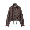 thumbnail image 3 of Gynyvoja Women Polka Dot Jacket Stand Collar Cropped Jackets Zip Up Coat Casual Spring Jacket with Pockets Brown Polka Dot S, 3 of 6