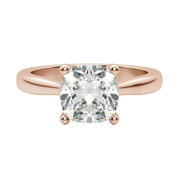 1 ct Cushion cut Lab Grown Diamond Engagement Ring 14k Rose Gold All Size