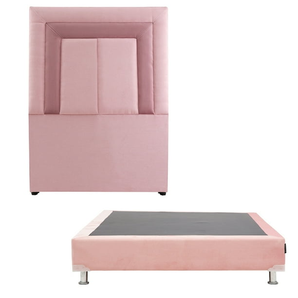 Base de Cama Individual DICASA con Cabecera Bora Rosa