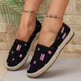 thumbnail image 2 of YOUYEDIAN Loafers for Women Comfortable Fashion Patchwork Print Low Heel Casual Round Toe Soft Flats Versatile Slip On Walking Canvas Shoes, 2 of 5
