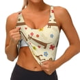 thumbnail image 4 of Kdxio Dachshund Dog And Flower Print Workout Crop Tank Top for Women Racerback Yoga Tank Tops Athletic Sports Shirts Exercise Undershirts, 4 of 9
