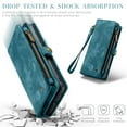 thumbnail image 6 of CaseMe Leather Case for Samsung Galaxy A35,2 in 1 Detachable Wallet Case with 8-Card Holder Zipper Bills Slot,Magnetic Shockproof Flip Leather Cover Zipper Pocket Phone Cases,Blue,For Galaxy A35, 6 of 8