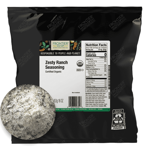Frontier Co-op Certified Organic Zesty Ranch Seasoning, 16 oz