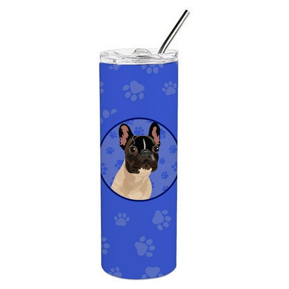Carolines Treasures WDK1094TBL20 French Bulldog Fawn Design3  Stainless Steel 20 oz Skinny Tumbler Blue 20 oz multicolor