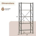 thumbnail image 3 of Costway 1 PCS 5-Tier Bookshelf, Industrial Tall Bookcase with Open Storage Shelves & Metal Frame Oak, 3 of 9