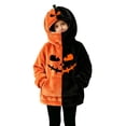 thumbnail image 5 of Grblisyd Unisex Kids Halloween Pumpkin Fleece Hoodie Jack O Lantern Sweatshirt with Pocket, 5 of 7