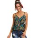 thumbnail image 4 of ABPHQTO Camiseta sin mangas negra con botones y estampado floral para mujer, 4 of 5