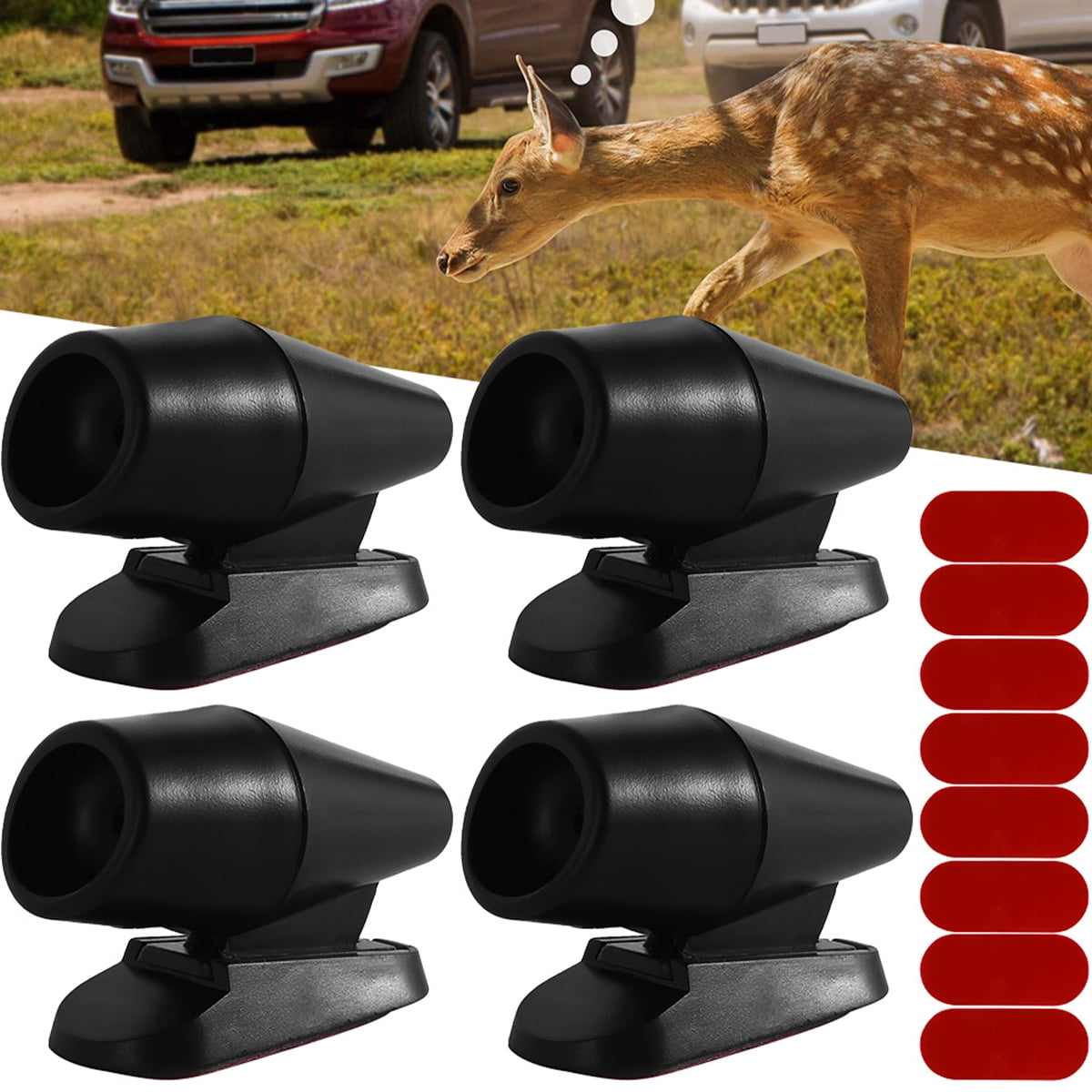 OKYMOTOR 4Pcs Deer Warning Whistles Device for Car Save A Deer Whistles  Vehicle Deer Horn Weather-proof Deer Whistle Repellent Devices with  Adhesive Tapes for SUV ATV Truck Motorcycle 