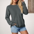 thumbnail image 2 of Splozh Chandail de Noël pour Femmes à Manches Longues, Chandails pour Femmes, Décontracté, Grande Taille, Col Rond, Chandail à Enfiler, Automne, Tendance, Chandail en Molleton, Vêtements d'Hiver, Gris Foncé, L, 2 of 6