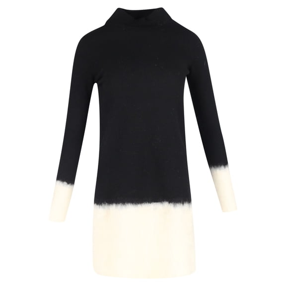 Pre-Owned Escada High Neck Quarter-Sleeve Top in Black Wool