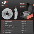 thumbnail image 3 of A-Premium Front and Rear Drilled and Slotted Disc Brake Rotors+Ceramic Pads Kit Compatible with Select Oldsmobile and Pontiac Models - Alero 1999-2004, Grand Am 1999-2005, 12-PC Set, 3 of 9