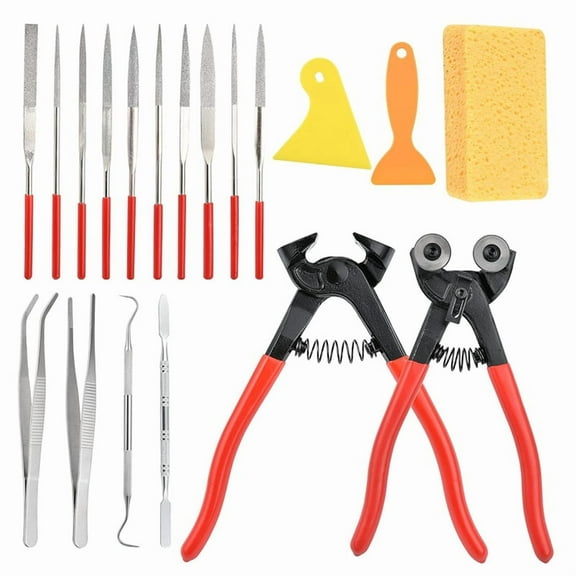 19 Pieces Mosaic Tool Kit, Professional Mosaic Cutting Tools for Cutting Glass Mosaic, Ceramic,1set * mosaic kit
