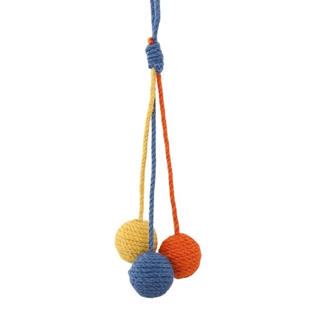 Hanging Cat Rope Toy Interactive Chew Sisal Scratch Pad for Indoor Play and Exercise