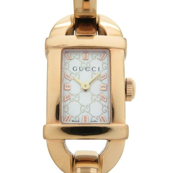 Pre-Owned Gucci 6800L Pink Gold Shell Dial Stainless Steel White Quartz Watch... (Good)