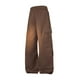 thumbnail image 3 of Pantalones cargo de poliéster para hombre, estilo casual, de color sólido, con bolsillos y cintura elástica., 3 of 8