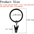 thumbnail image 2 of 16 Pack Curtain Rings with Clips, Window Clip Rings Black Curtain Hooks Hangers Clip Rings for Hanging Drapery Drapes Bows, Small 1.26 Inch in Diameter, Fits up to 1" Rod, 2 of 7