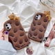 thumbnail image 3 of Phone Case for iPhone XR, Super Cute 3D Brown Cookie with Bear Lying on Top Soft TPU Silicone Gel Rubber Cover Case, Kawaii Cartoon Case Full Body Str, 3 of 4