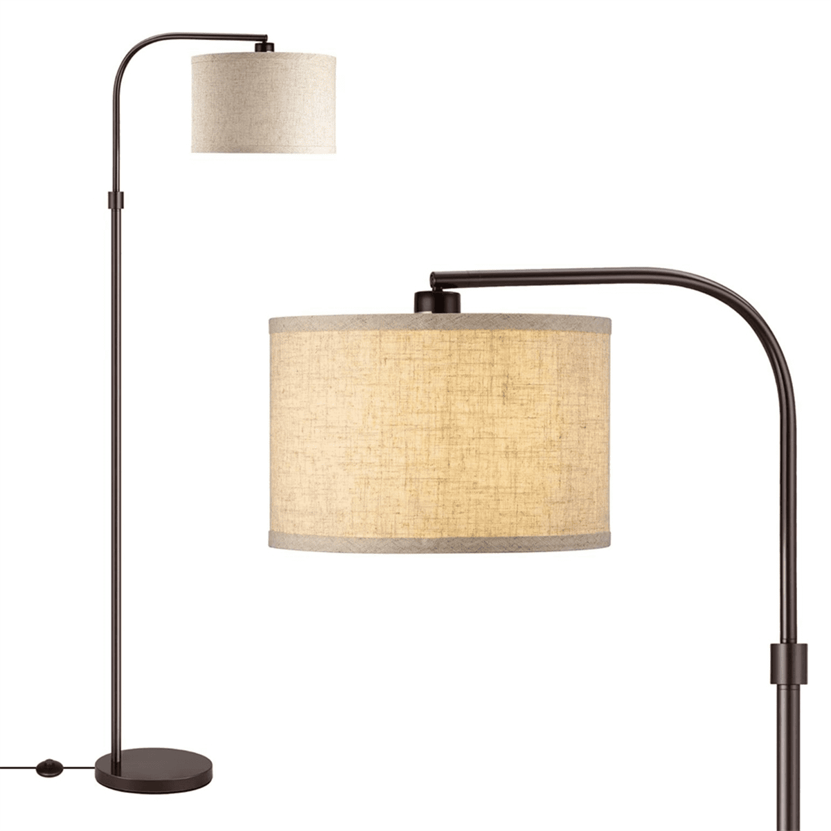 Beige Linen Fabric Lamp Shades 2PCS, Replacement for Table Lamp and Floor Lamp, 32x32x20 cm