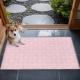 thumbnail image 4 of 2x3 Door Mat Rug, Pink Morocco Non-Skid Rubber Backing Large Rectangle Rugs - Living Room Bedroom Home Office, Geometric Leaf Diamond Lattice Abstract Indoor Floor Mat Carpets Washable Rug, 4 of 9