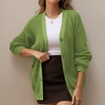 thumbnail image 6 of QUALFORT Women's 100% Cotton Cardigan Sweater, Oversized Long Sleeve Knit Button Front Cardigan with Pockets, Olive Green S, 6 of 8