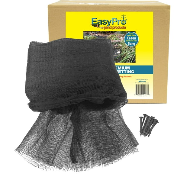 EasyPro NP2030 Premium 3/4-Inch Pond Cover Netting, 20' x 30' with 10 Stakes