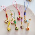 thumbnail image 4 of Campanas de tintes coloridas con cuerda chapada en oro en forma de flor para decoración de fiesta de Navidad, accesorios hechos a mano, 12-18mm, 10 unidades por lote, 4 of 5
