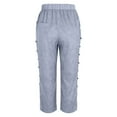 thumbnail image 5 of Jxximdong Cargo Pants for Women, Ladies Fashion Striped Printed Side Button Elastic Waist Ninth Pants, Blue Womens Casual Trousers, 5 of 7