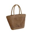 thumbnail image 2 of Eolstice Straw Woven Shoulder Bag for Women, Vintage Handmade Tote, Large Capacity Beach Bag, Hollow Out Bohemian Style, Summer Vacation Travel Accessory, 2 of 7