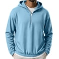 thumbnail image 3 of MaFYtyTPR Men's Half Zip Hoodie Sweatshirt Long Sleeve Casual Pullover with Pockets for Fall Winter 01-Light Blue XXXL, 3 of 6